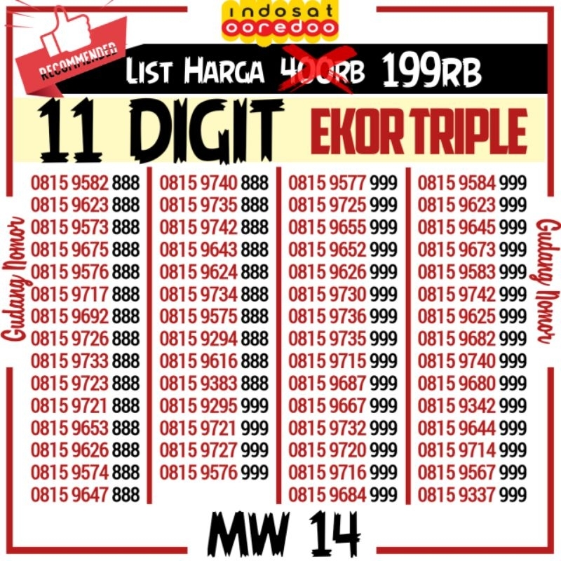 Nomor Cantik Indosat 888 999 Nomor Cantik Im3 MW14