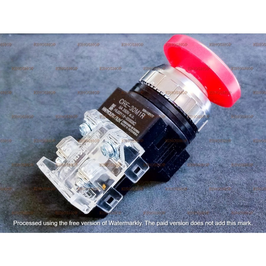 KINOGAWA Tombol Push Button Emergency 30mm Hanyoung Saklar Tekan Tombol Panel Mesin Industri ON OFF 