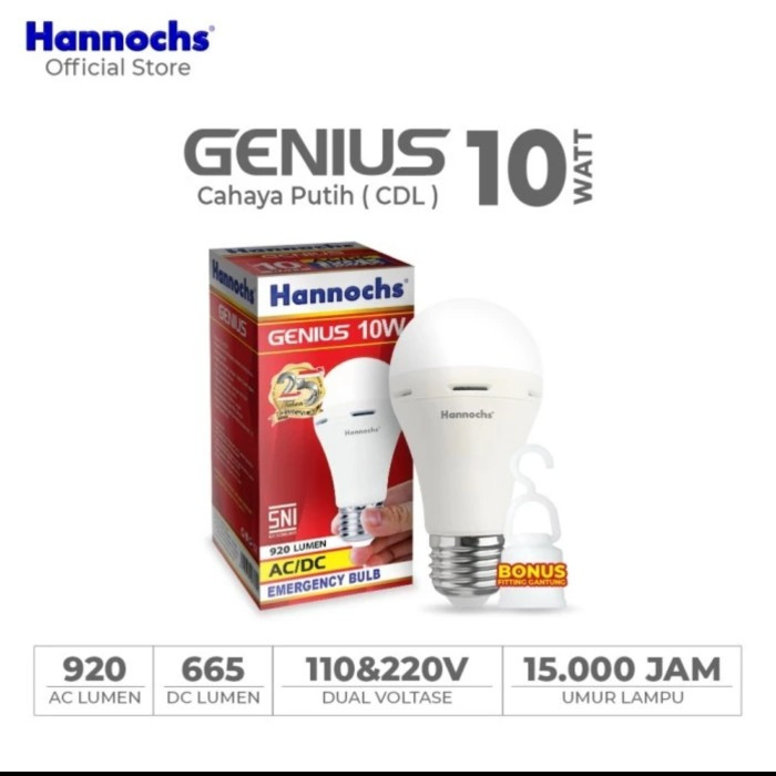 Lampu Hannochs Genius Emergency 10 Watt
