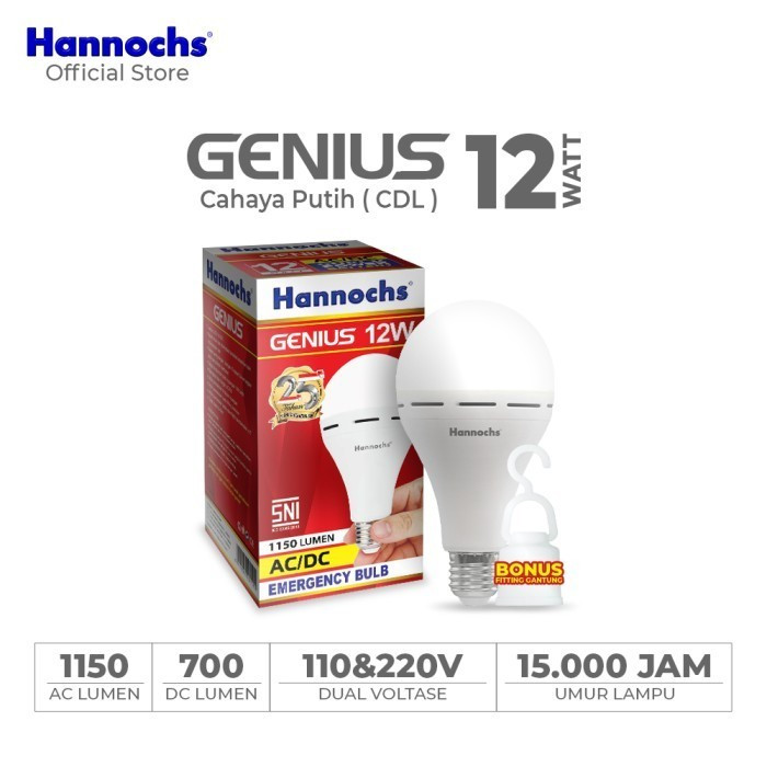 Lampu Hannochs Genius Emergency 12 Watt
