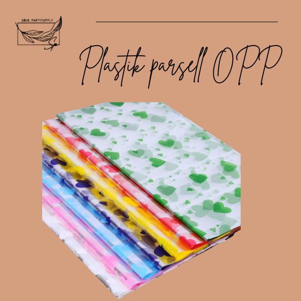 

(SW) TERLARIS PLASTIK PARSEL MOTIF HATI/ PLASTIC OPP WRAPPING/ PLASTIK KANTONG BONEKA / PLASTIK HAMPERS / PLASTIK KADO