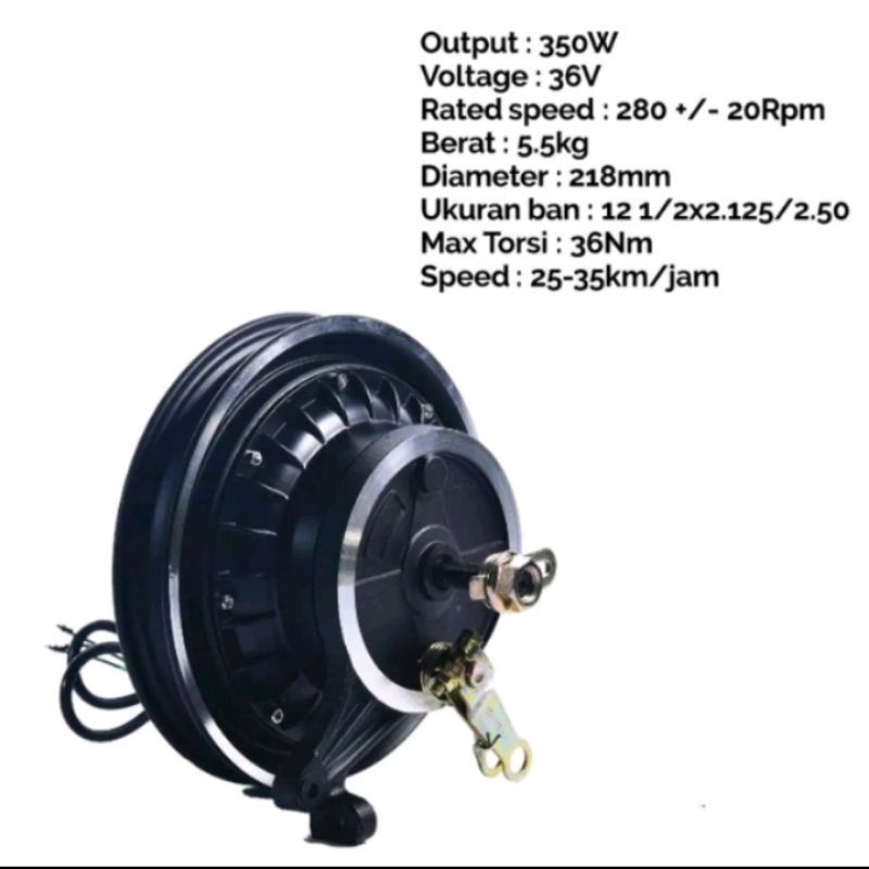 Dinamo bldc 12" 36v 350watt, with drum brake original
