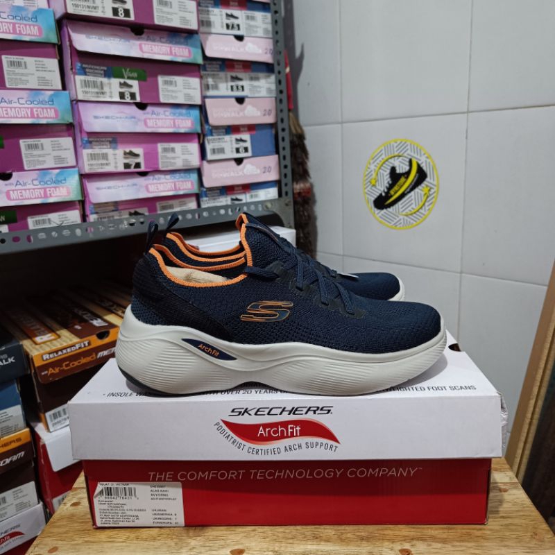 Skechers Arch Fit Infinity - Stormlight Navy / Black / Yellow / White / Grey / Taupe Orange