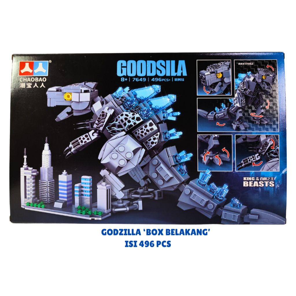 Mainan Balok Bricks Godzilla 496 Pcs