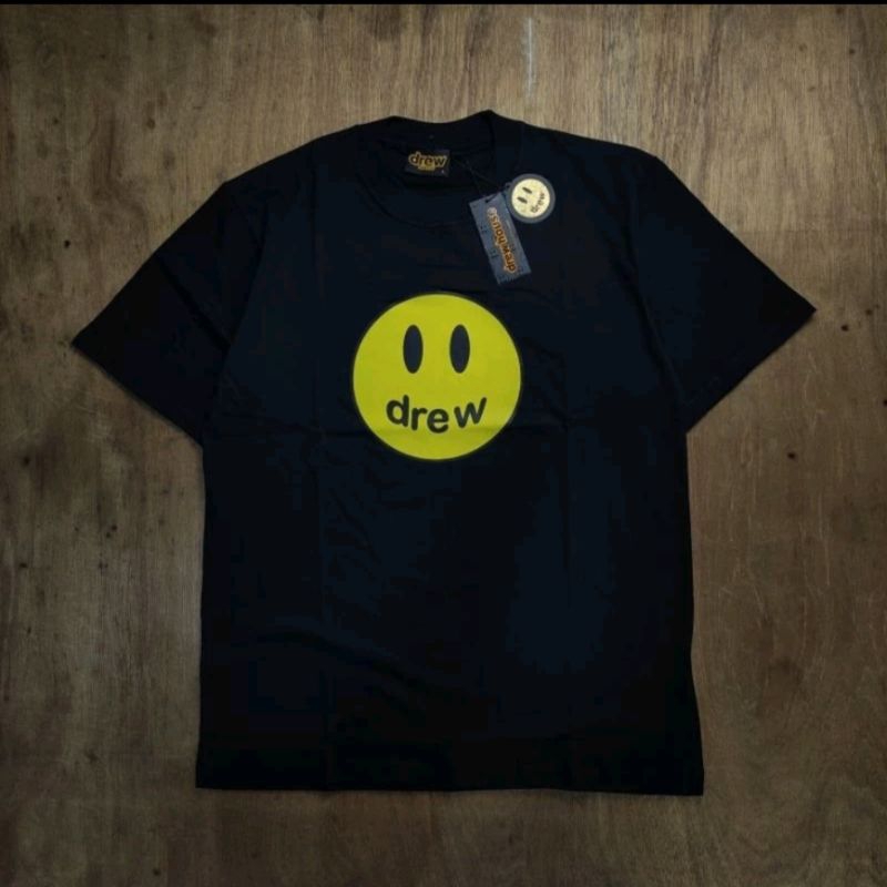 KAOS OVERSIZE DREW HOUSE LOGO SMILE BASIC PRINTED BLACK TEES BESTSELLER
