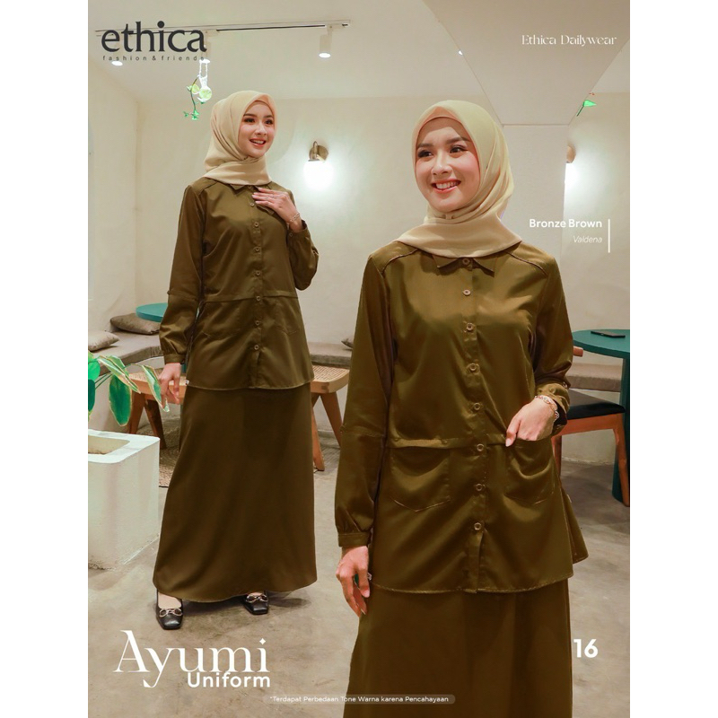 ETHICA UNIFORM SERAGAM PNS DINAS KERJA ayumi uniforam KEKI KAKY KHAKY KEKI SETELAN PNS GAMIS SETELAN