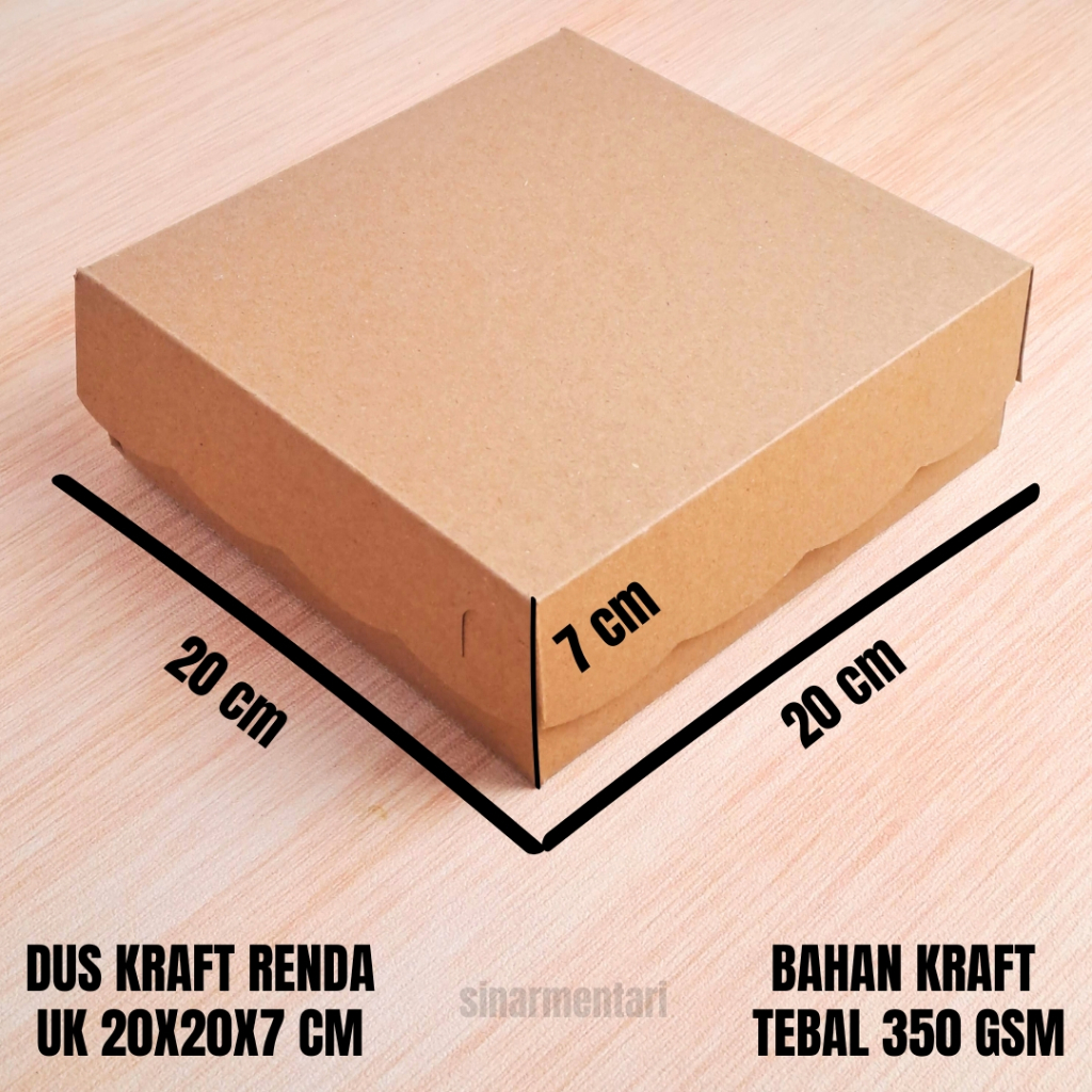 

Dus nasi KRAFT renda R10 ukuran 20x20x7 cm / Box kotak nasi