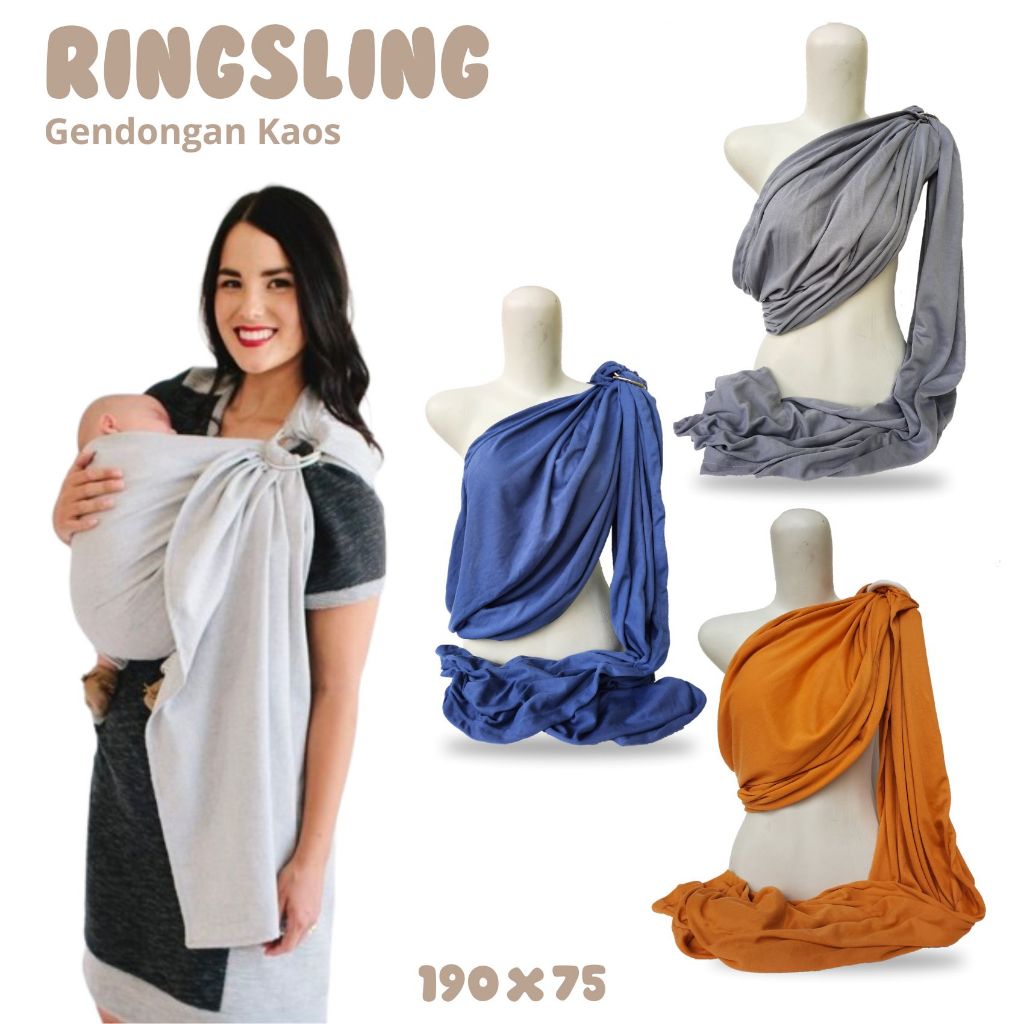 PROMO Gendongan Samping Bayi Jarik Ringsling Kaos Polos Katun