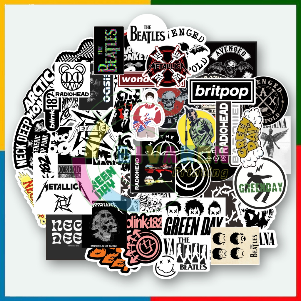 

( Isi 4pcs ) Stiker musik Metal/HC/Punk/Rock