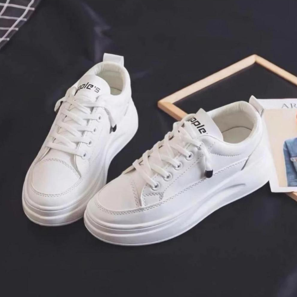 SEPATU SNEAKERS FASHION WANITA HITAM PUTIH SEPATU SEKOLAH WANITA KOREA TERBARU