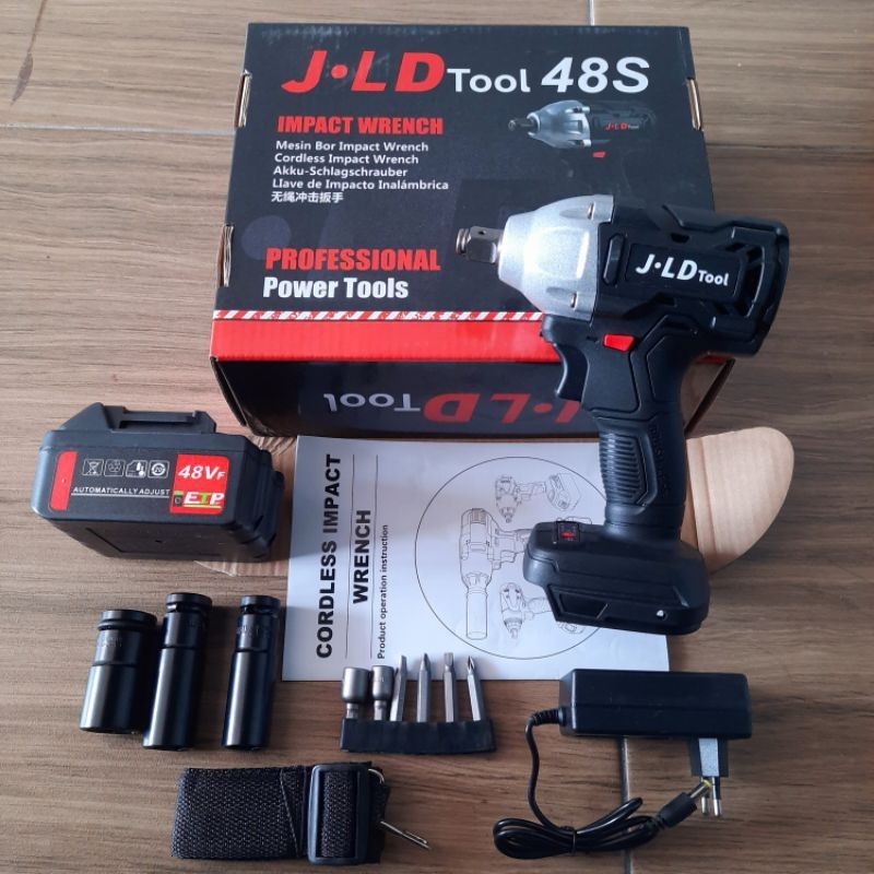 JLD 48S Cordless Impact Wrench Pembuka Baut 1 Baterai Buka Baut Motor 1067