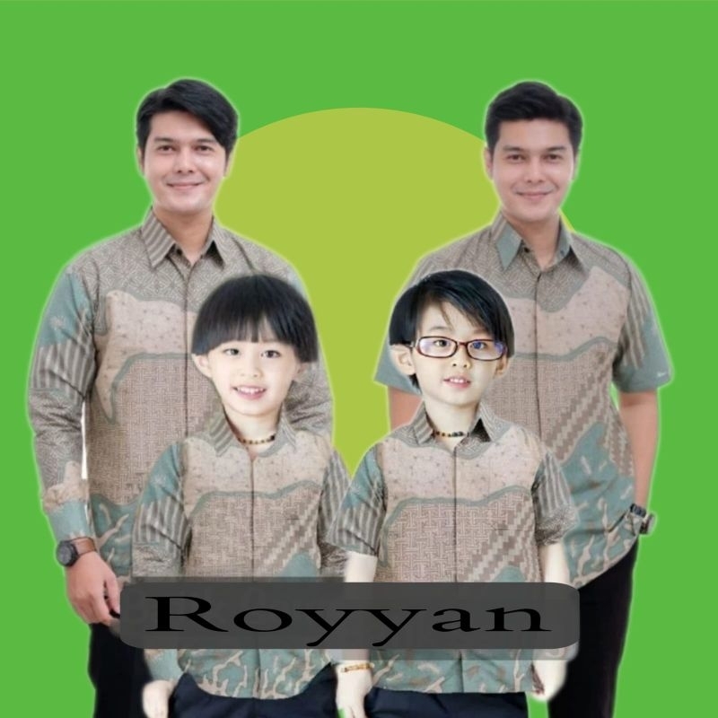 TERBARU Couple sweet || couple batik ayah dan anak cowok BATIK Inara Sage/ Warna Hijau Sage