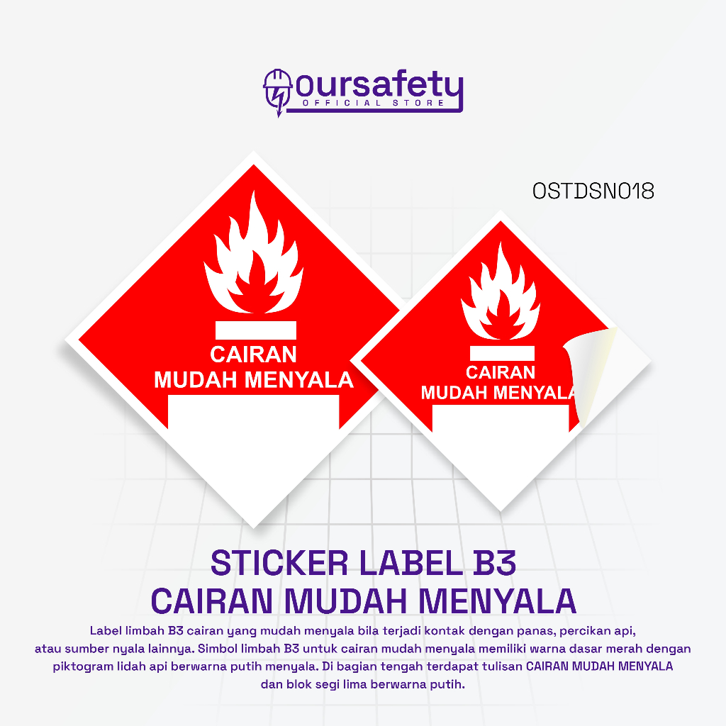 

Stiker B3 - Cairan Mudah Menyala - Label Keamanan Bahan Berbahaya