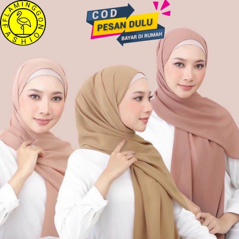 COD jilbab pashmina ceruty babydoll ukuran 175x75 hijab persegi panjang terlaris