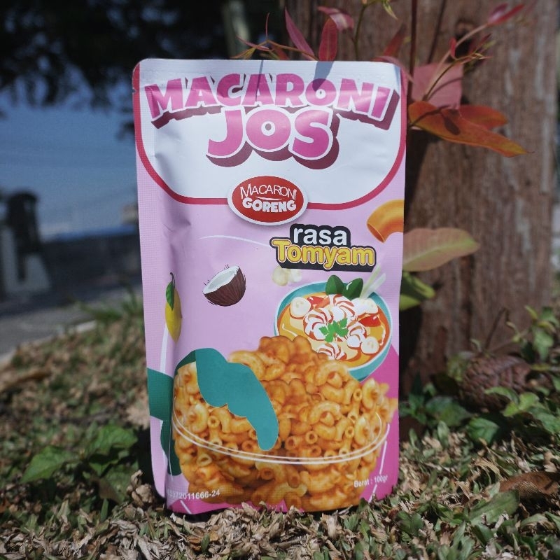 

Cemilan ringan Macaroni joss rasa Tomyam | isi 100 gram