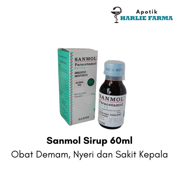 Sanmol Sirup 60 ml - meredakan demam dan nyeri ringan pada anak maupun dewasa