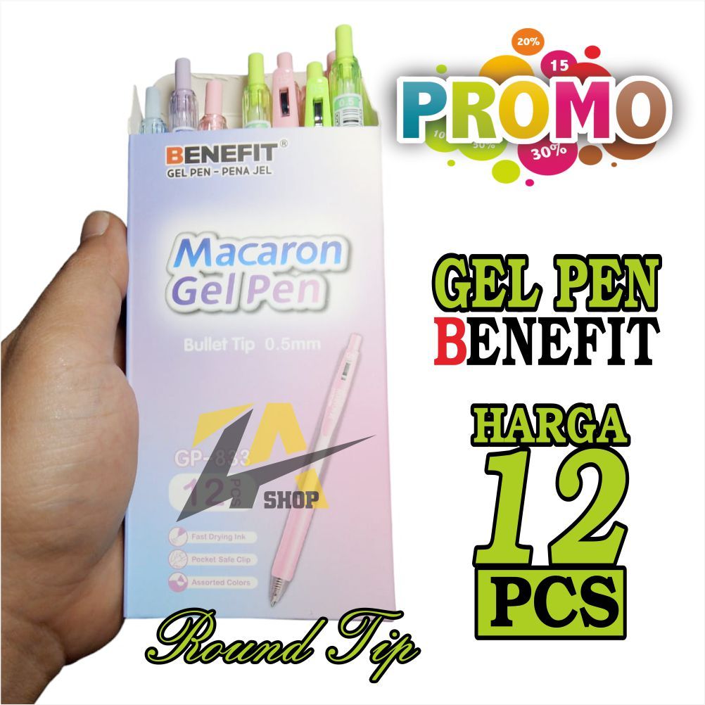 

PULPEN BOLPOIN GEL PEN BENEFIT MACARON PENA JEL 0.5mm GP 833 Harga 1 Pack isi 12 pcs