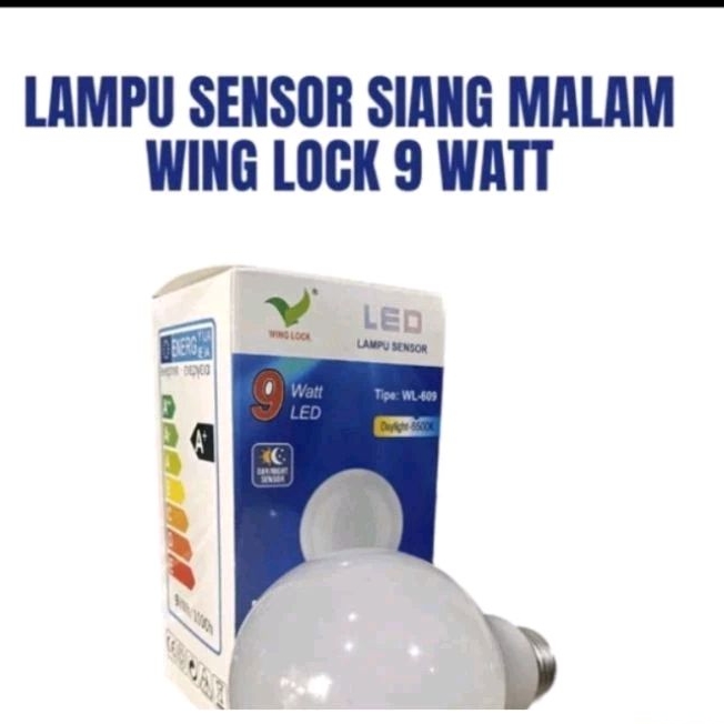 Lampu LED sensor siang malam winglock 9Watt