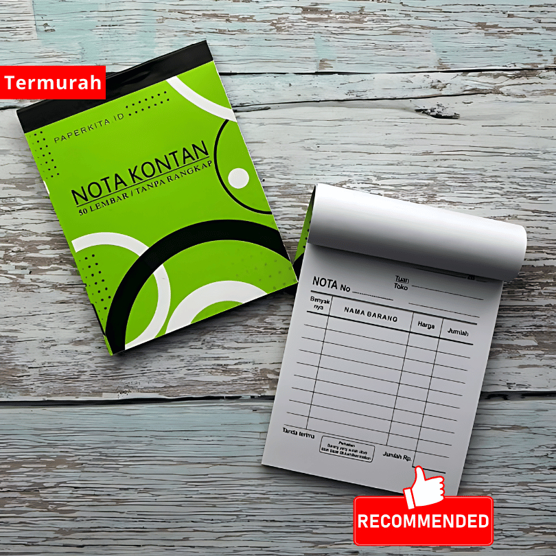 

Buku Nota Kontan Kecil 1 Ply / 2 Ply 8x10.5 cm Kwalitas Premium HVS Buram NCR by Paperkita