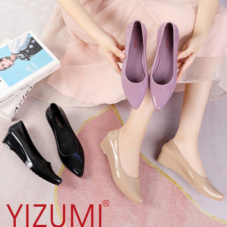 Serba baru Sepatu Jelly Wanita Wedges  Sepatu Kerja Wanita Yizumi l L55