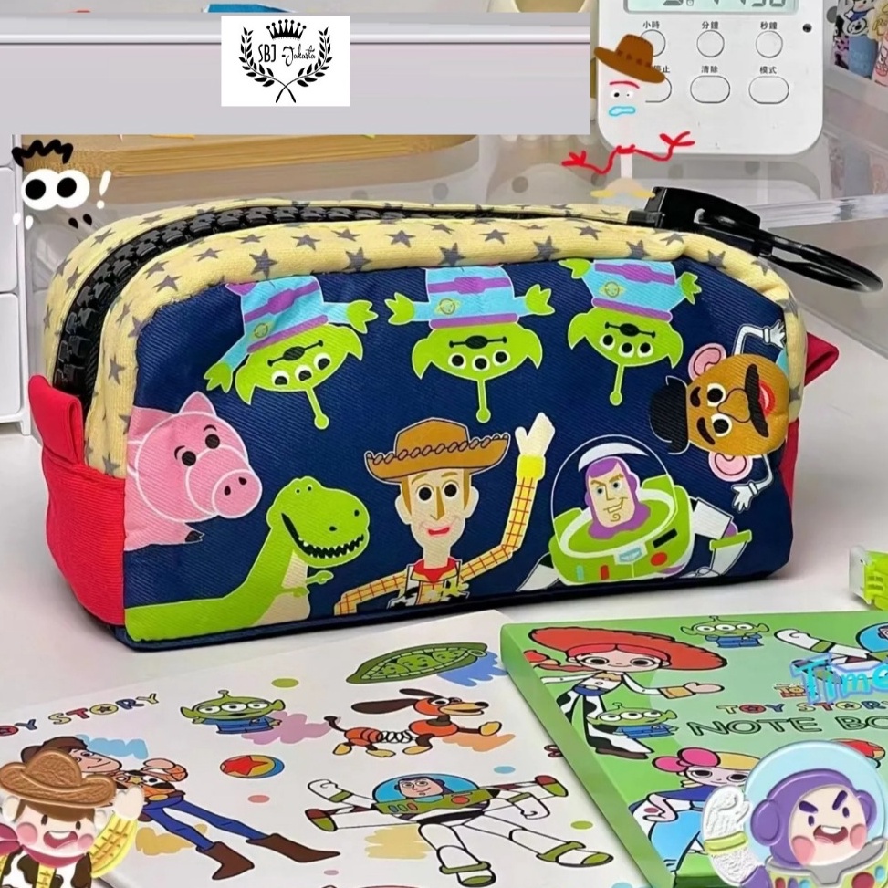 

KODE R3X2 Tempat Pensil Kotak pensil Softcase kanvas Toy Story Sanrio My melody Pochacco resleting besar