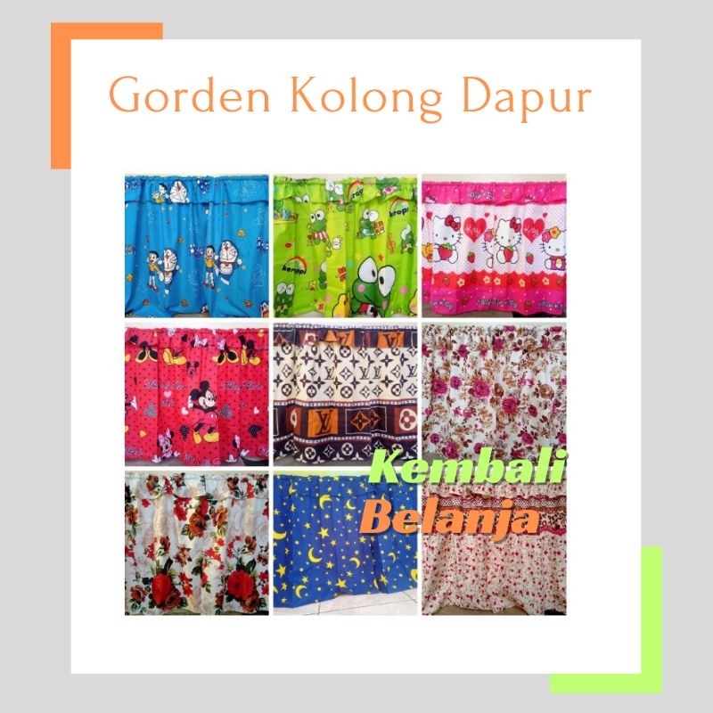 Gorden Kolong Meja Dapur/ Tirai Kolong Meja/ Gorden Kolong Dapur Karakter/ Gorden Kolong Dapur Murah