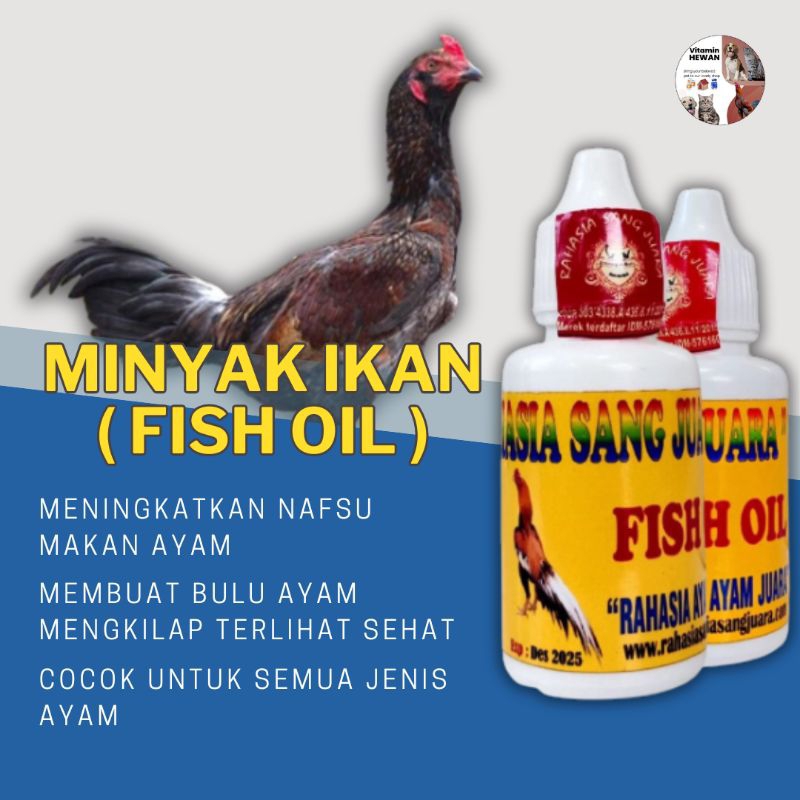 MINYAK IKAN UNTUK AYAM BANGKOK ADUAN LAGA VITAMIN AYAM BREEDING 30 ml