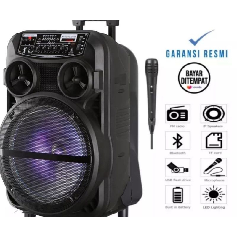 BESTPROMO Speaker Bluetooth Karaoke 3381 6,5 Inch Free Mic Karaoke MP3 Salon Bluetooth EXTRA BASS