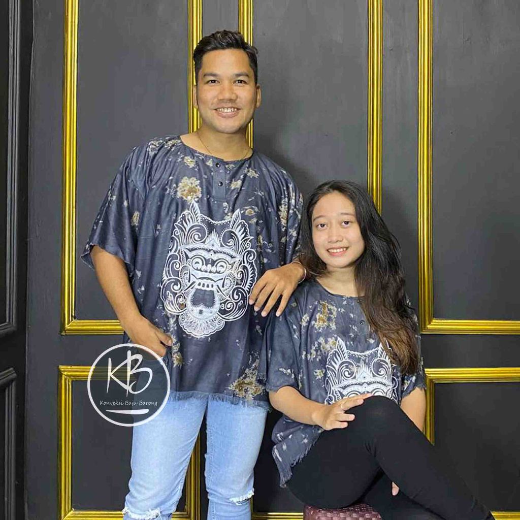 Original - Baju barong bali jet black premium pria dan wanita - kaos bali adem - baju pantai