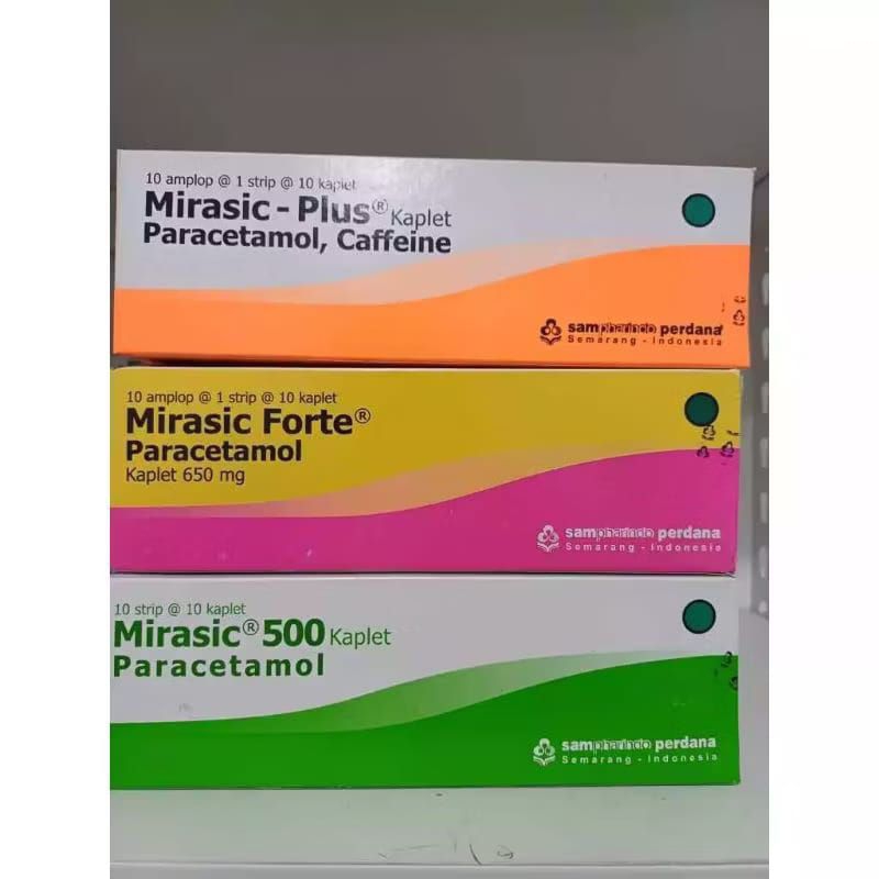 Mirasic (Paracetamol 500mg) | Mirasic Plus (Paracetamol 500mg, caffein 50mg) | Mirasic Forte (Parace