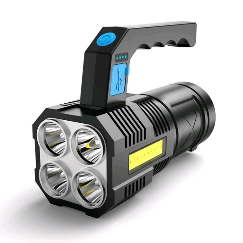 Senter Tangan Genggam LED Multifungsi Super Terang SENTER 4 LED + COB / Senter Camping Mancing Sente