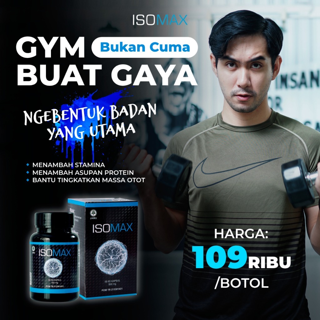 Isomax Suplemen Fitness Pembentuk Penambah Massa Otot Stamina Pria Wanita BPOM