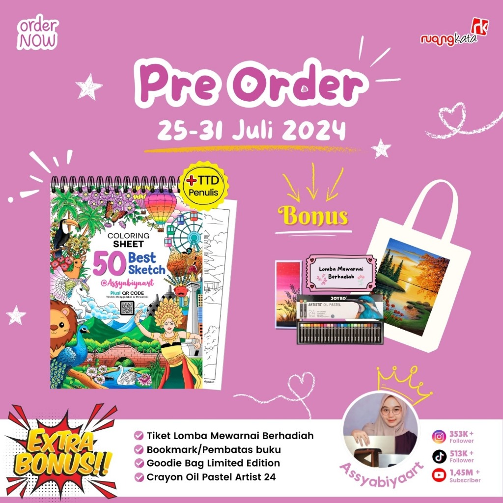 Buku Anak Coloring Sheet 50 Best Sketch - Assyabiyaart -  Ruang Kata