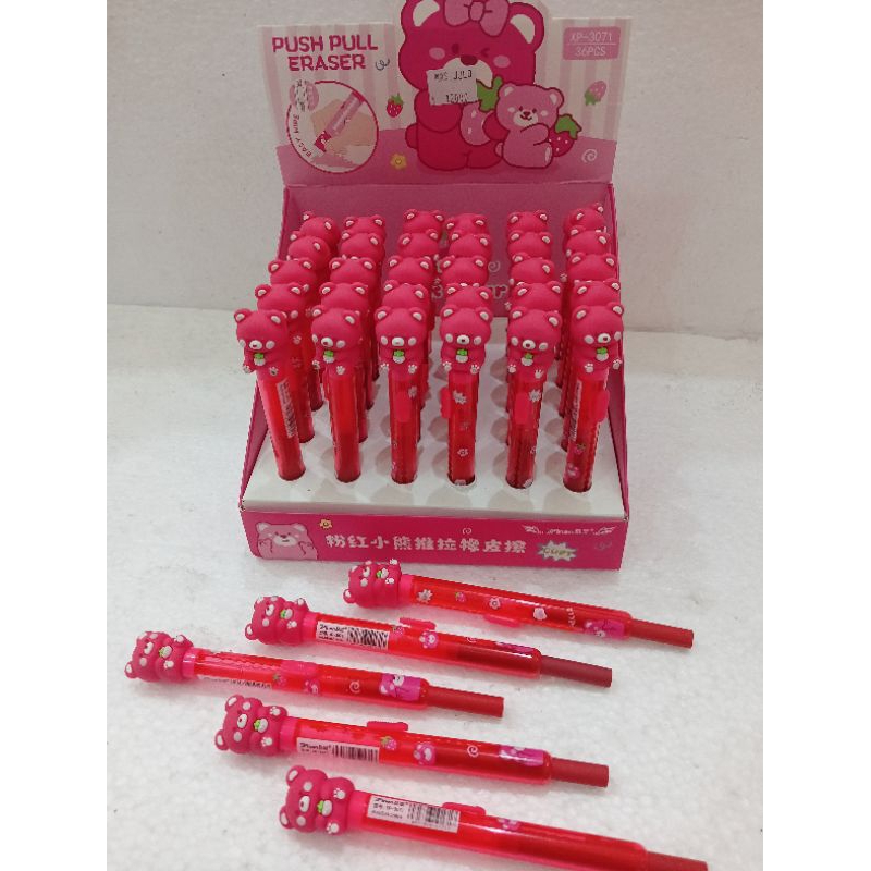 

Penghapus Motif Beruang Pink / Push Pull Eraser XP-3071 isi 5 pcs
