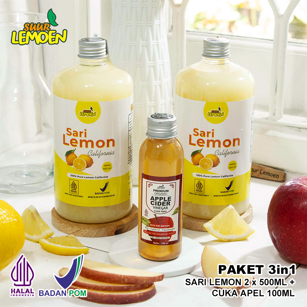 

Suur Lemoen Paket Bundling Sehat - Sari Lemon 1Liter dan Cuka Apel 100ml