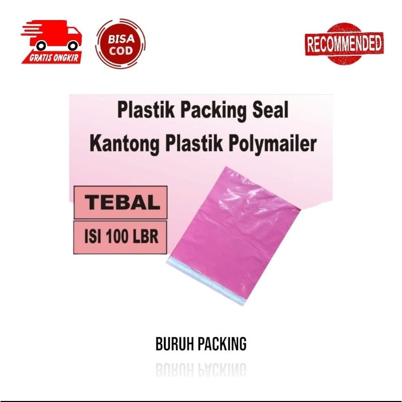 

POLYMAILER/PLASTIK PACKING WARNA PINK GLOSSY UKURAN. 10x20, 15x25, 16x20, dan 17x30. TEBAL ISI 100