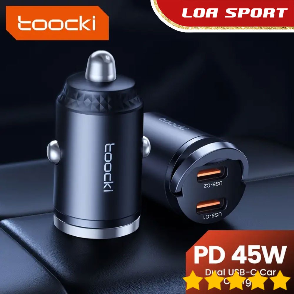 Charger Mobil Fast Charging Dual Port USB Type C QC PD 45W