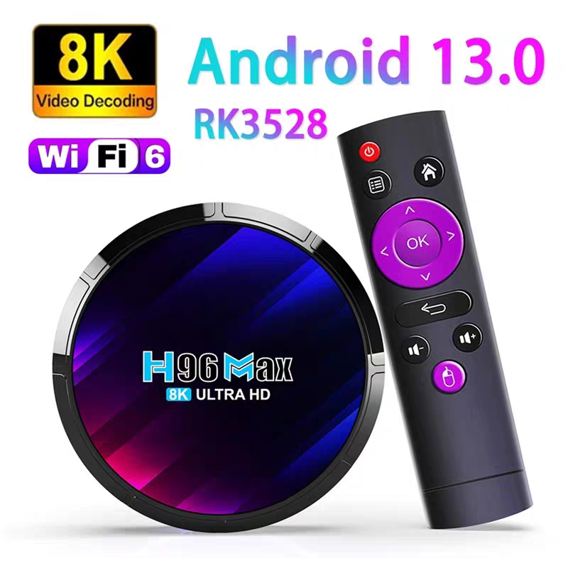 SMARTCOM TV Box H96 Max 4/32 GB Android 13 High Speed STB Android RK3318 RK3528 Quad Core 4/32 GB