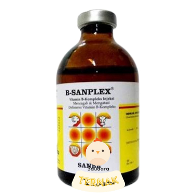 B Sanplex 100 ml Injeksi Vitamin B Kompleks Hewan Sapi Kuda Kambing Sanbe