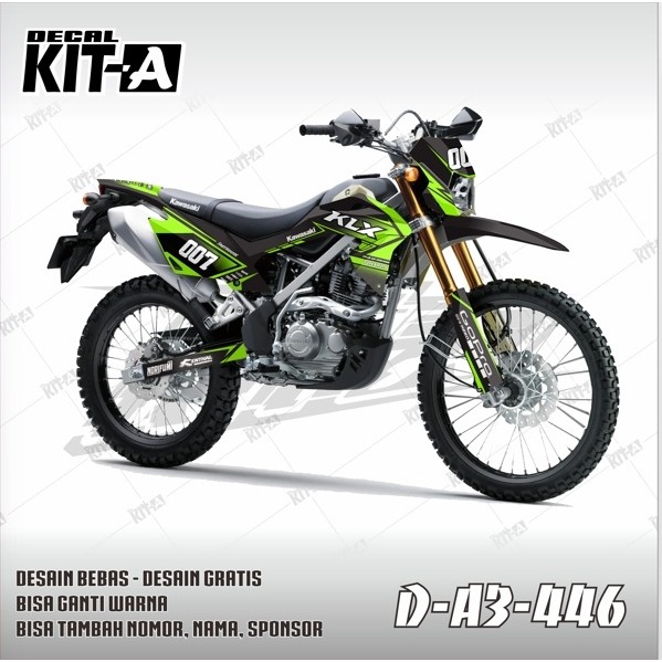 Decal Klx 150 Bf D-A3-446 MOTIF SIMPLE HIJAU STABILO