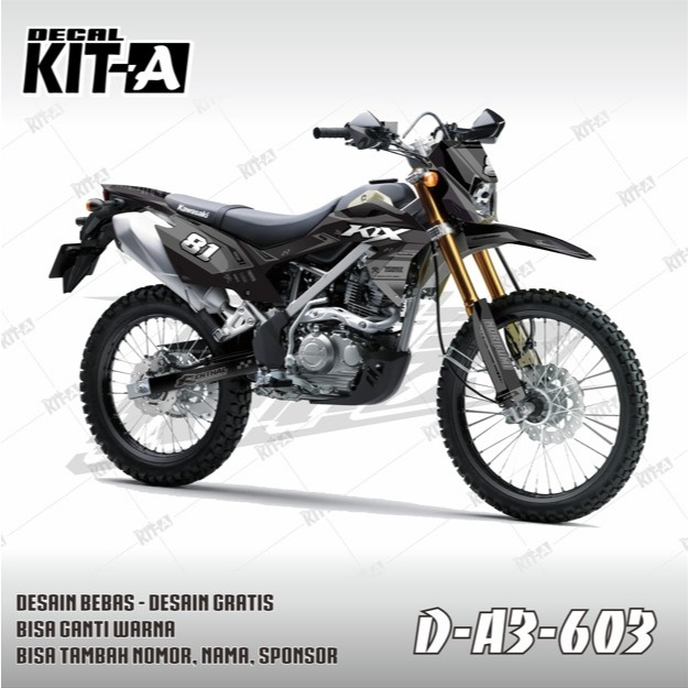 Stiker KLX BF 150 decal setiker KLX BF stiker motor MOTIF ABU ABU HITAM D-A3-603