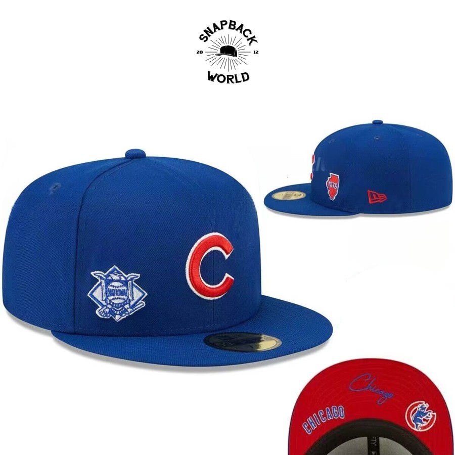 chicago cubs blue fitted cap