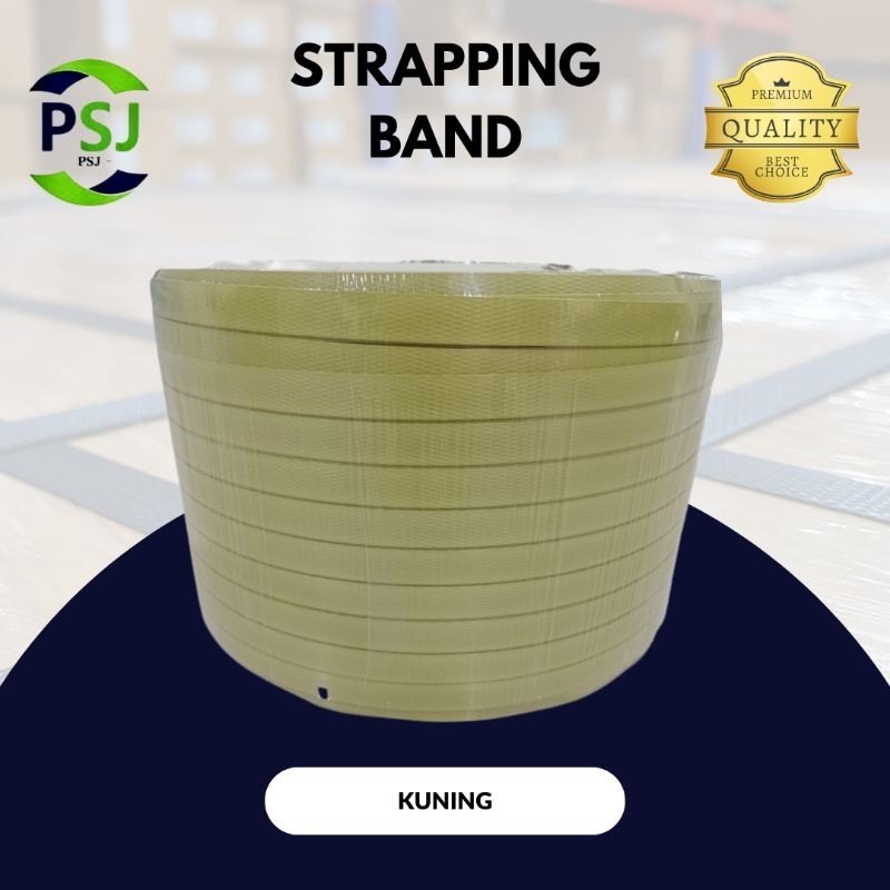 

Tali strapping band PP Kuning/ tali packing lebar 15mm
