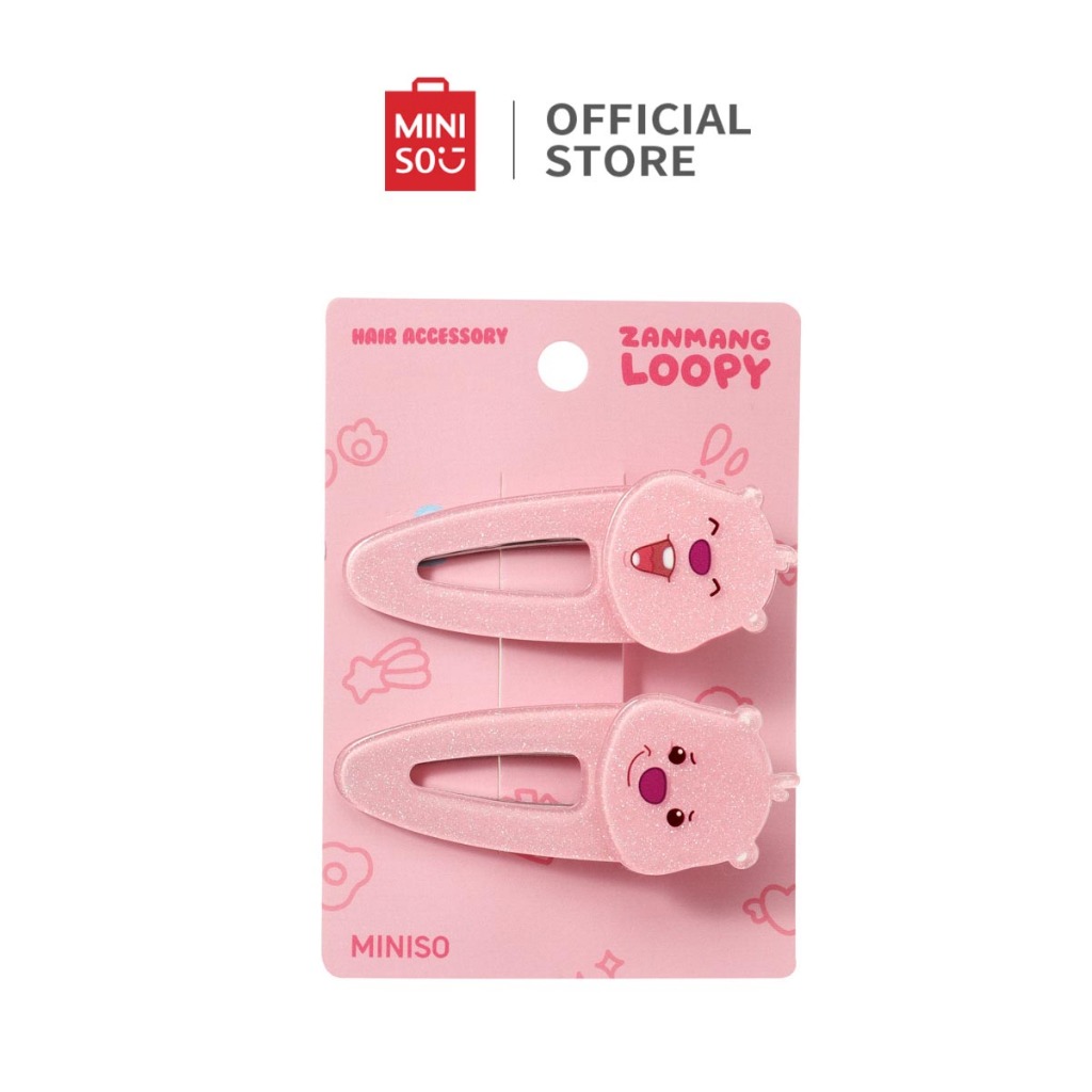Miniso x ZANMANG Loopy Collection Hair Clips Checkered Jepit Rambut 2pcs Dekorasi Rambut Yang Lucu C