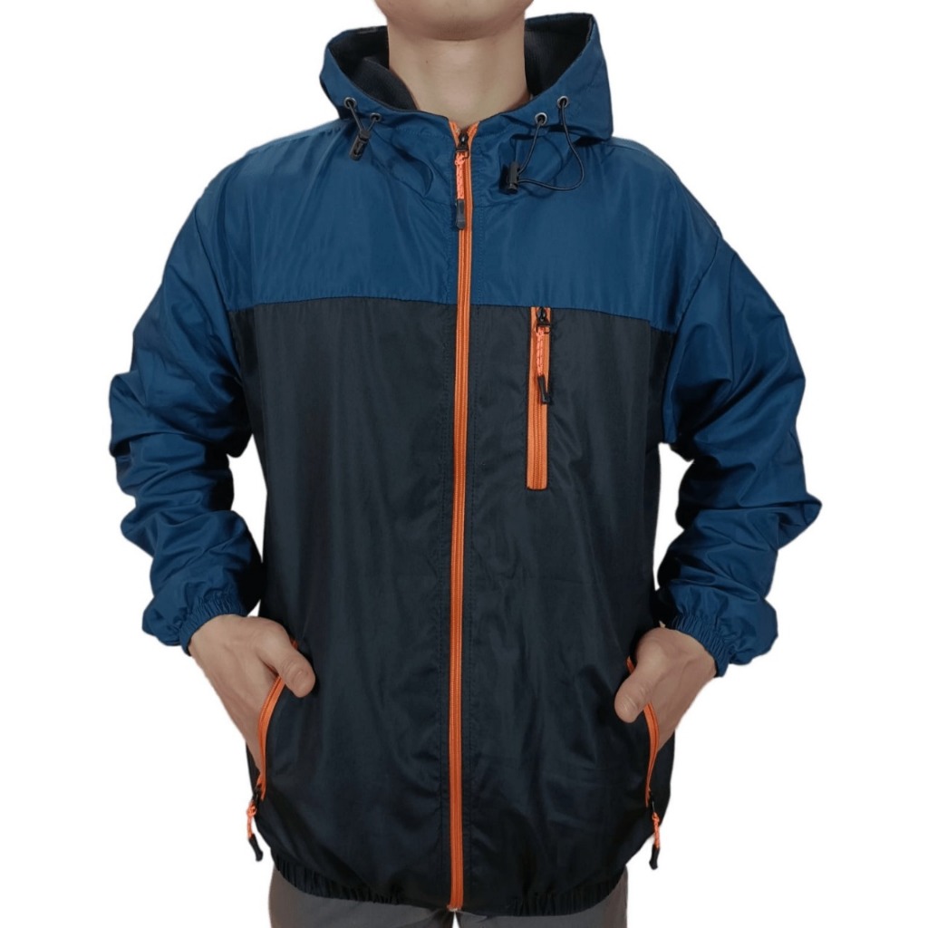 INDO - Jaket Parasut Offside Pria/Wanita | Parasut Olahraga Polos Distro Keren Petrol Hitam