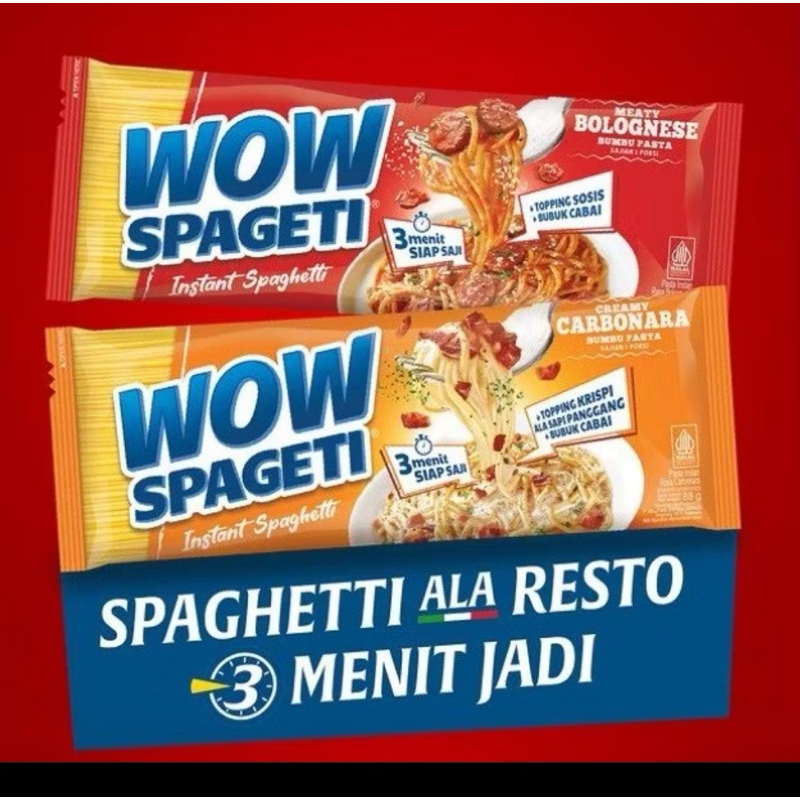 

Mayora WOW Spaghetti Instant Creamy Carbonara 88gr / Meaty Bolognaise 84gr