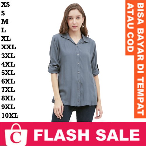 SNOWSHOP FORTKLASS RISRUS FASHION FORTGLASS CORATCORETUDIO Blouse Hem Cewek Kemeja Wanita Jumbo Big 