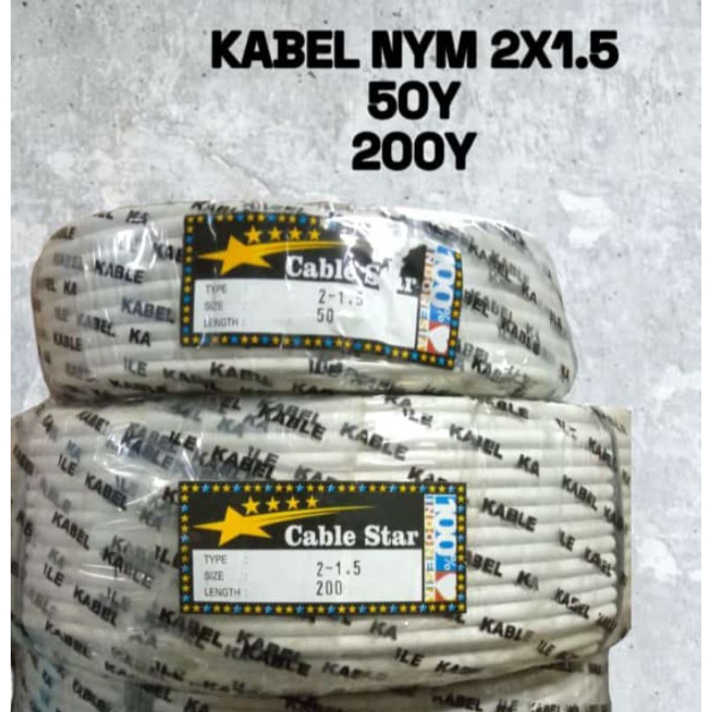 Kabel 2x1.5 NYM kabel listrik kawat 2 x 1.5 kabel engkel tunggal HARGA PER-METER