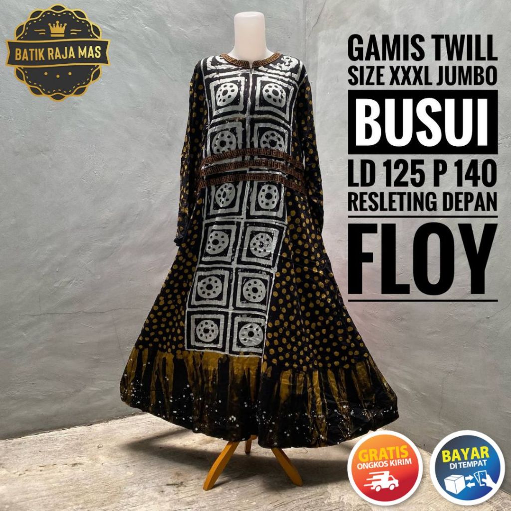 Gamis Orang Tua Wanita Ibu Ibu Jumbo Dewasa Twill Ori Pekalongan Syari Lebaran Busui Friendly Reslet