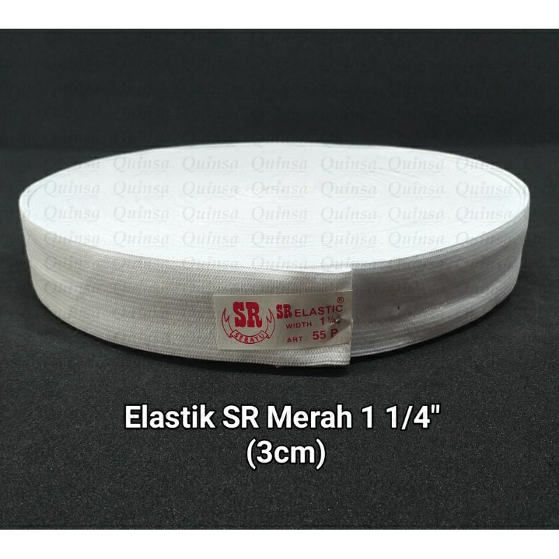 Per Rol Karet Elastik SR Merah 1 1/4inch 3cm karet kolor elastis